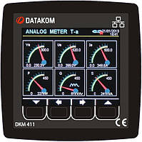 DATAKOM DKM-411 Анализатор электрической сети, 96x96mm, 3.5 цветной TFT дисплей, Ethernet, USB/Host,