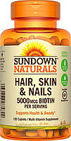 Вітаміни для волосся, шкіри та нігтів Sundown Naturals 5000 мкг біотину, 120 таблеток