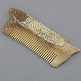 Гребінь натуральний з кістки для волосся Риба, фото 2