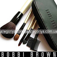 Набор кистей для нанесения макияжа Bobbi Brown 5 шт в черном чехле