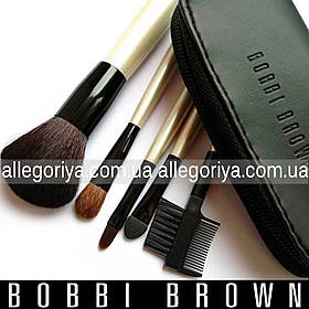 Набор кистей для нанесения макияжа Bobbi Brown 5 шт в черном чехле