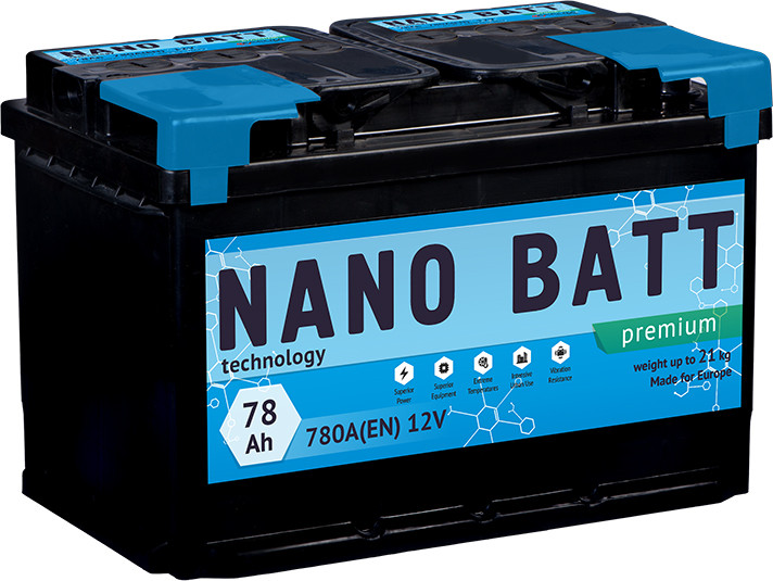 Акумулятор NANO BATT Premium - 78 +лівий (780 пуск)