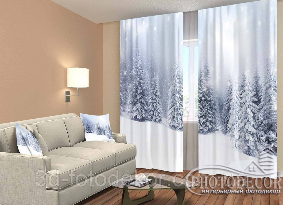 Фото Штори "Зимовий ліс" 2,5 м*2,6 м (2 полотна по 1,30 м), тасьма