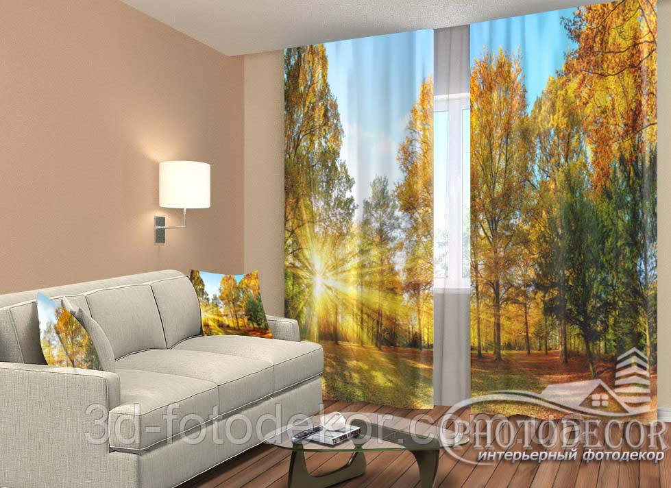 Фото Штори "Золотий парк" 2,5 м*2,6 м (2 полотна по 1,30 м), тасьма
