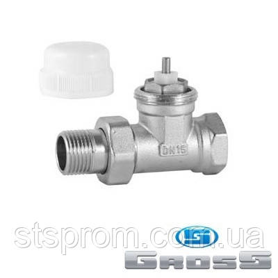 Кран радіаторний GROSS для термоголовки прямий 15 1/2"