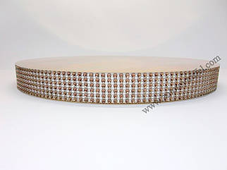 Посилена підкладка 40 см h-3 см "Кругла золото-срібло з коричневими камінням"