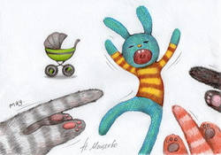 Набір із 5 листівок Н.Мощенко "Заяц Олівер"