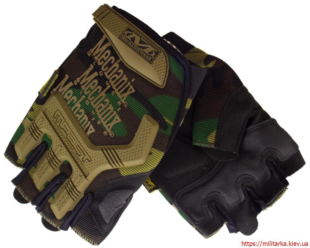 Тактичні рукавички без пальців MECHANIX PRC Mpact Pro Woodland