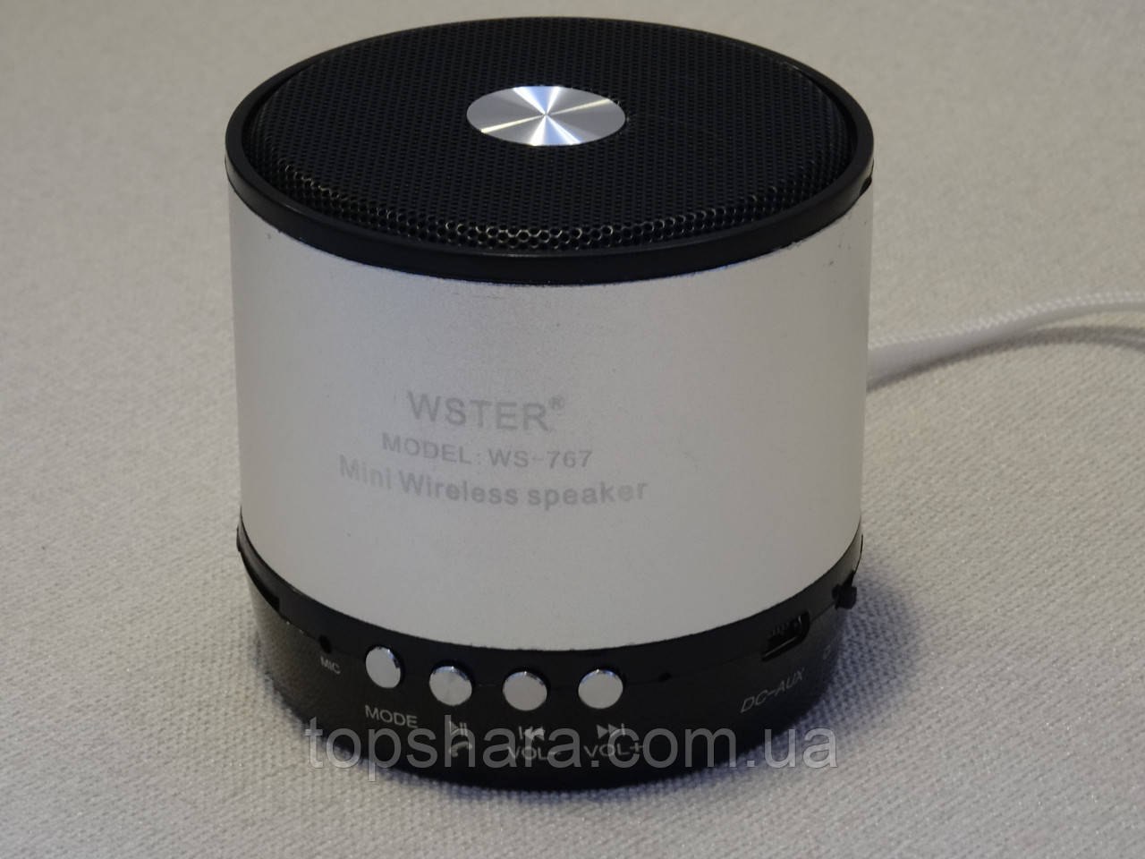 Колонка портативна Bluetooth WS-767 срібляста