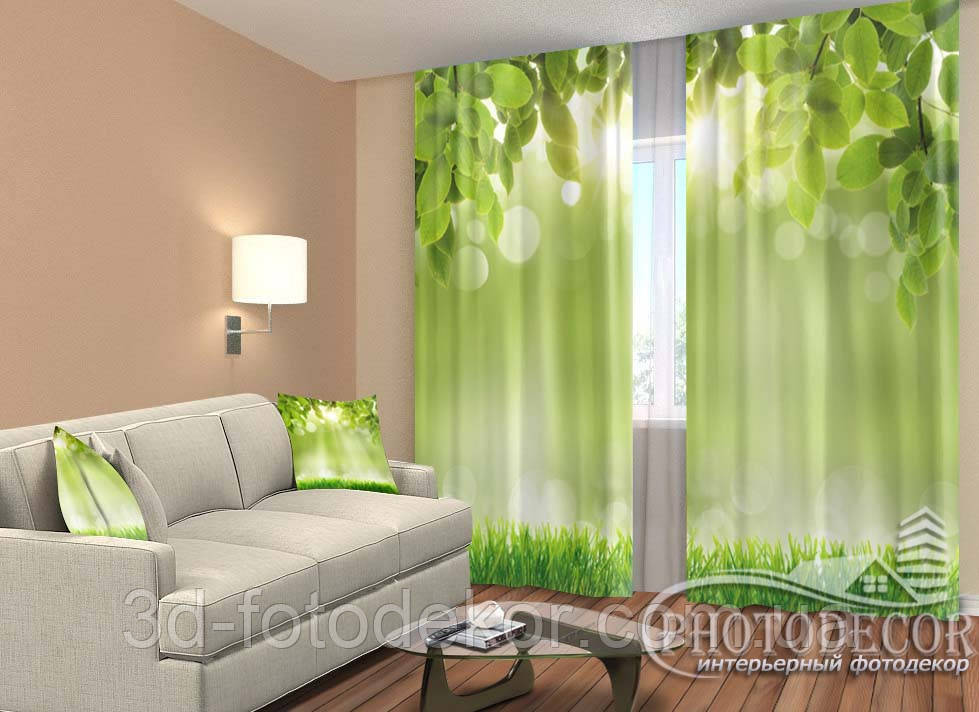 Фото Штори "Листя" 2,5 м*2,6 м (2 полотна по 1,30 м), тасьма