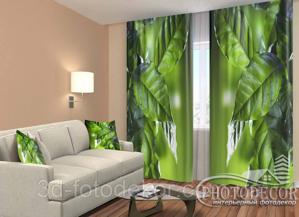 Фото Штори "Листя лимона" 2,5м*2,9м (2 полотна по 1,45м), тасьма