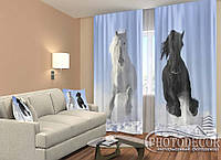 Фото Шторы "Лошади" 2,5м*2,6м (2 полотна по 1,30м), тесьма