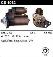 Стартер /1.1кВт z9/ Skoda Octavia 98- 1.6i-1.8i-1.8T-2.0i