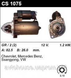 Стартер відновл. /1,2 кВт z9/ Mercedes W124 W202,210,208 1,8-2,0-2,3 i Sprinter, Vito 2,0 2,3 i