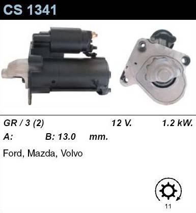 Стартер-стоп. /1.2кВт z11/ Ford C-MAX, Focus2 1,6TDCI