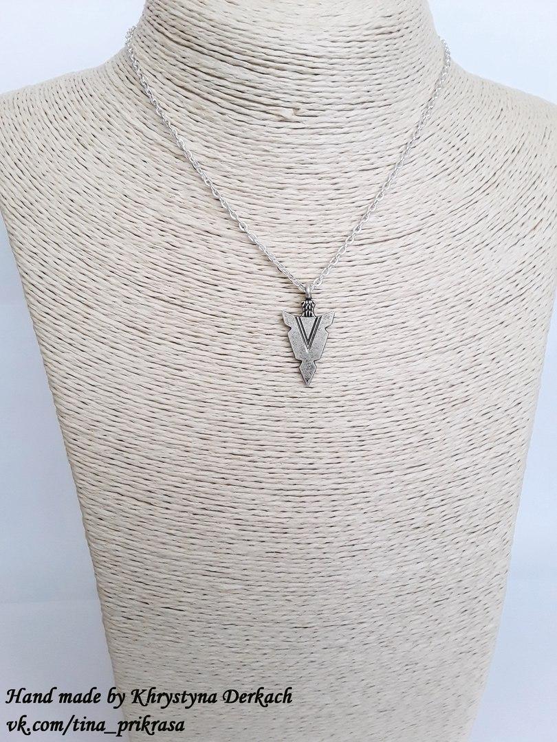 Підвіска кулон металева Трикутник із ланцюжком, фото 1