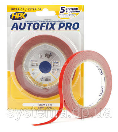 HPX Автомобільна акрилова двостороння стрічка AUTOFIX PRO 6 мм x 5 м, фото 1