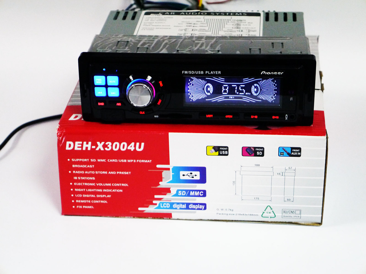 Автомагнітола DEH-X3004U — USB+SD+FM+AUX