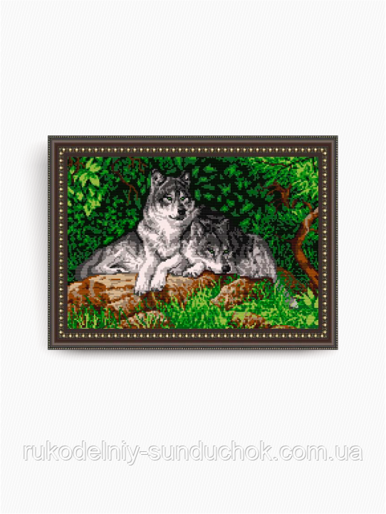 Схема на ткани под вышивку бисером Art Solo VKA3001. Волки