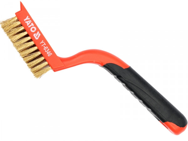 Щітка латунна 5-рядна з пластиковою ручкою YATO 180 мм YT-6346