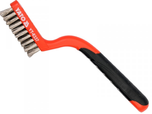 Щітка 3-рядна неіржавка з пластиковою ручкою YATO 180 мм YT-6337