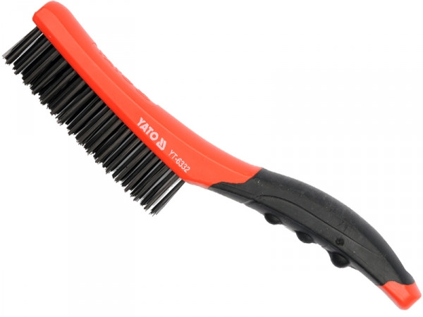Щітка 4-рядна сталева з пластиковою ручкою YATO 260 мм YT-6332