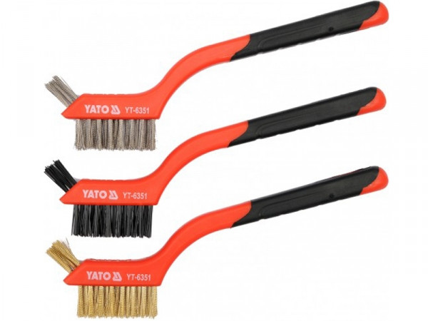 Набір щіток для металу сталь/латунь/нейлон YATO, 180 мм, 3 шт.