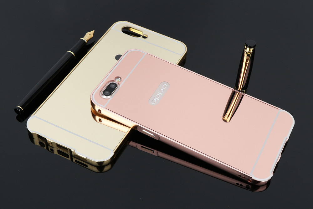 Металевий дзеркальний чохол бампер для OPPO R11 Plus (4 кольори в наявності) 