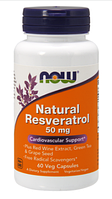 Ресвератрол Натуральный Now Foods Natural Resveratrol 50 mg 60 vcaps