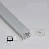 Ультратонкий профиль для светодиодной ленты YF102-1 (2м) с рассеивателем, анодированный