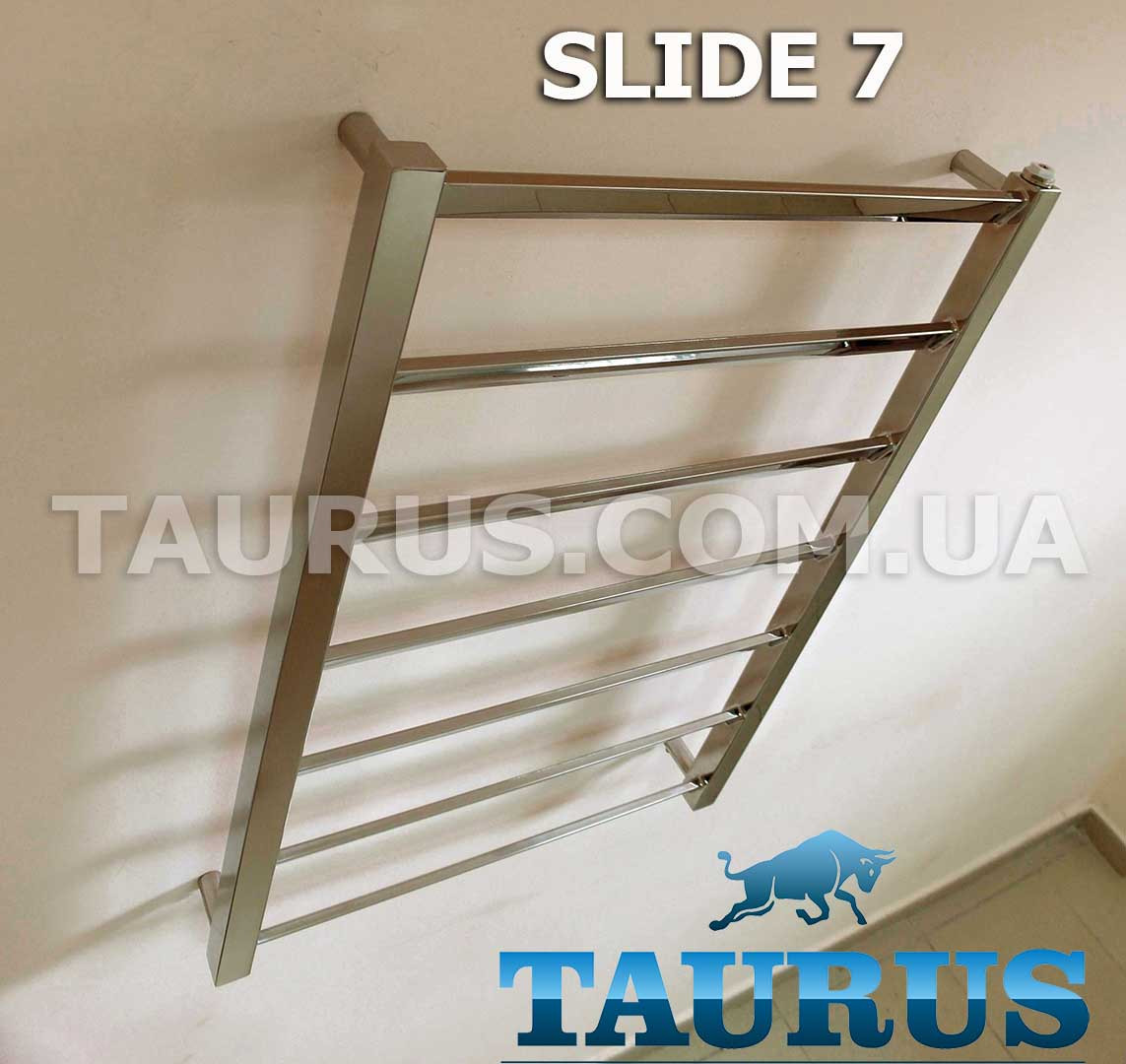 Нержавеющий полотенцесушитель Slide 7/450 мм. с плоской перемычкой под ...