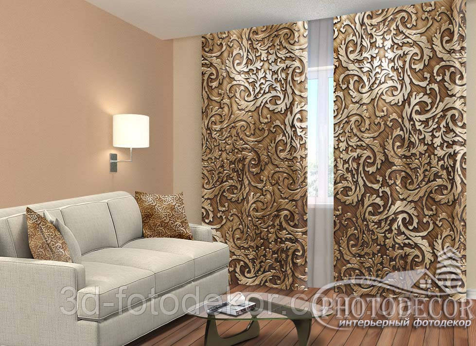 Фото Штори "Орнамент 2" 2,5м*2,6м (2 полотна по 1,30м), тасьма