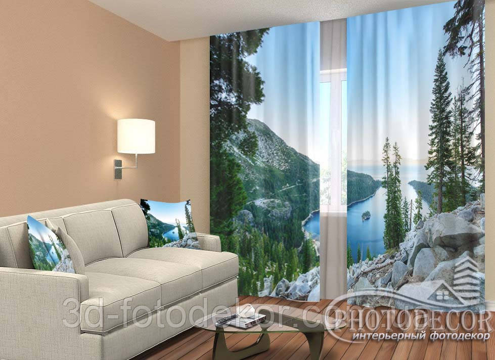 ФотоШтори "Краєвид гір" 2,5 м*2,9 м (2 полотна по 1,45 м), тасьма