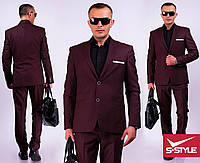 Бордовый мужской костюм,в деловом стиле West-Fashion