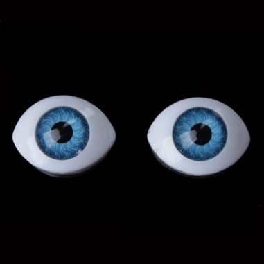 Очі для ляльок овальні "живі", 13х10 мм, сині