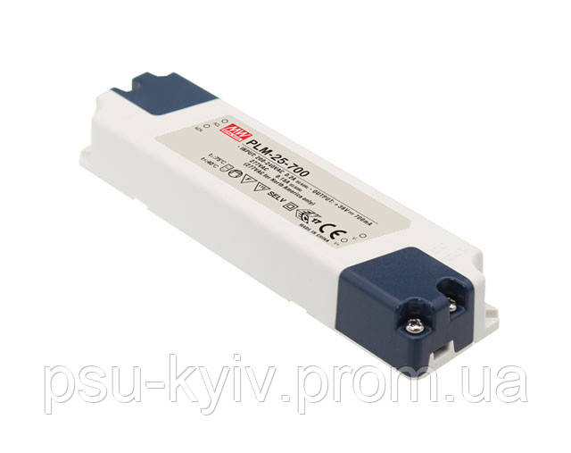 Блок живлення Mean Well PLM-25-700 Драйвер для світлодіодів (LED) 25.2 Вт, 21~36 В, 0.7 А (AC/DC Перетворювач)