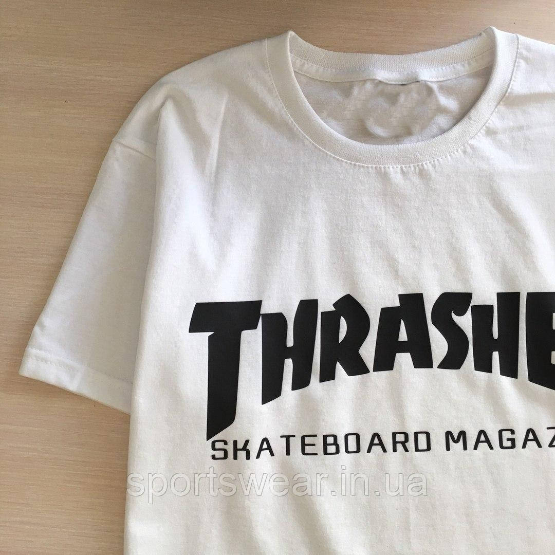 Футболка Thrasher женская белая | Трешер Футболка - фото 3 - id-p563781161