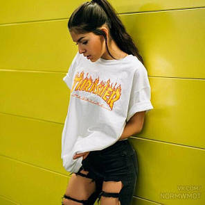 Футболока Thrasher Flame Logo жіноча | Трешер Футболка "" В стилі Thrasher ""