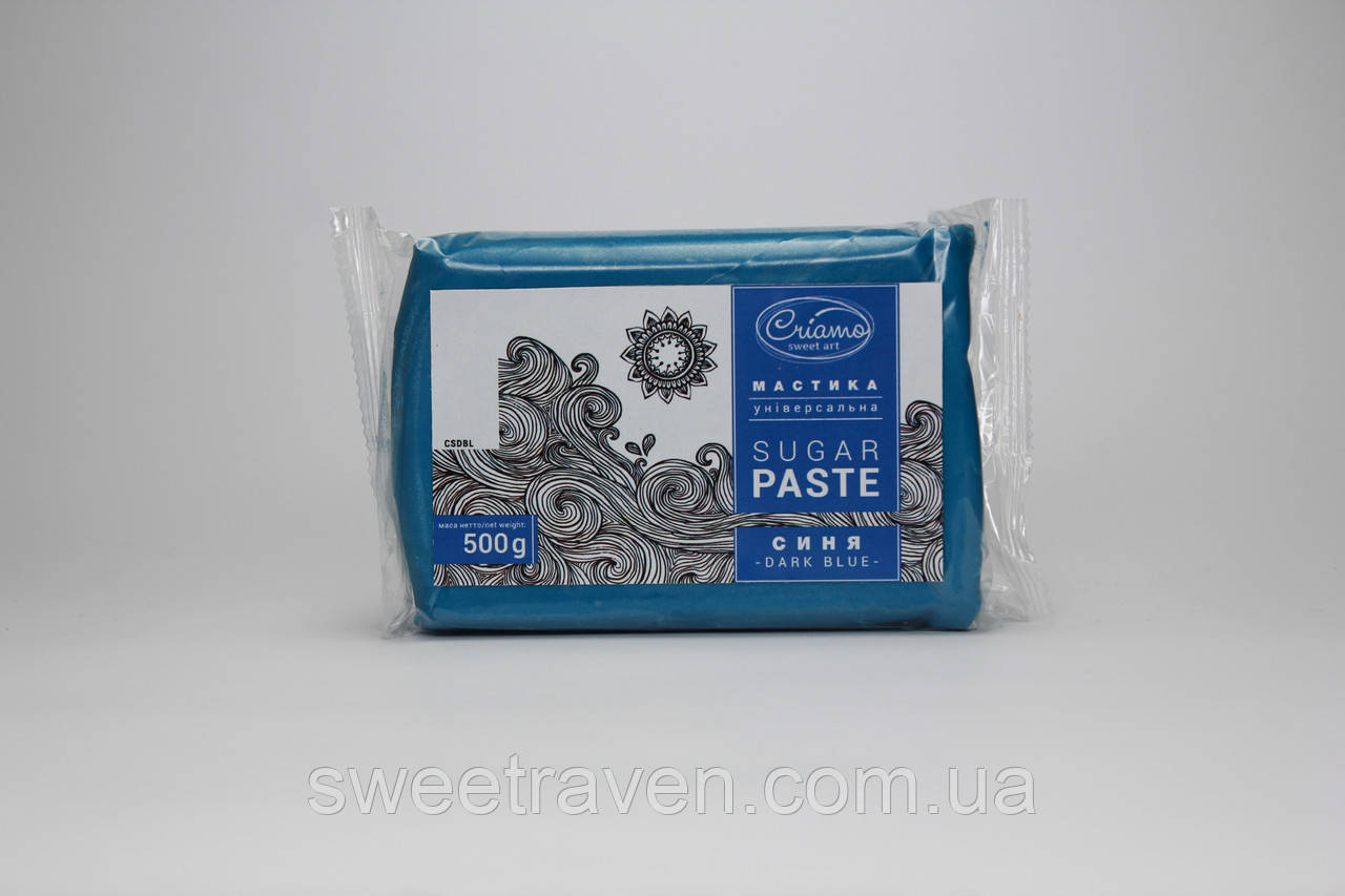 Мастика для обтяжки Criamo Синя SugarPaste Dark Blue 0,5 кг, фото 1
