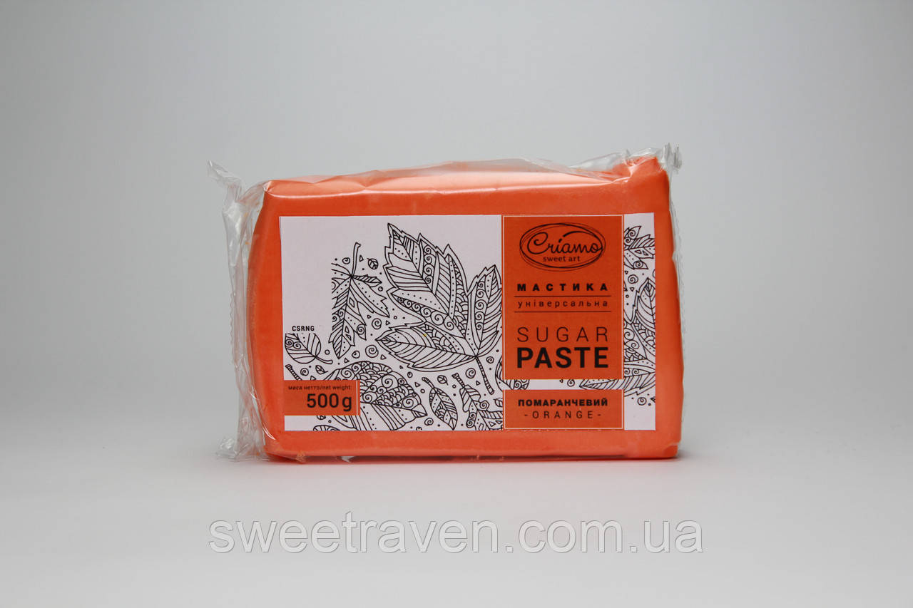 Мастика для обтяжки Criamo Оранжева SugarPaste Orange 0,5 кг, фото 1