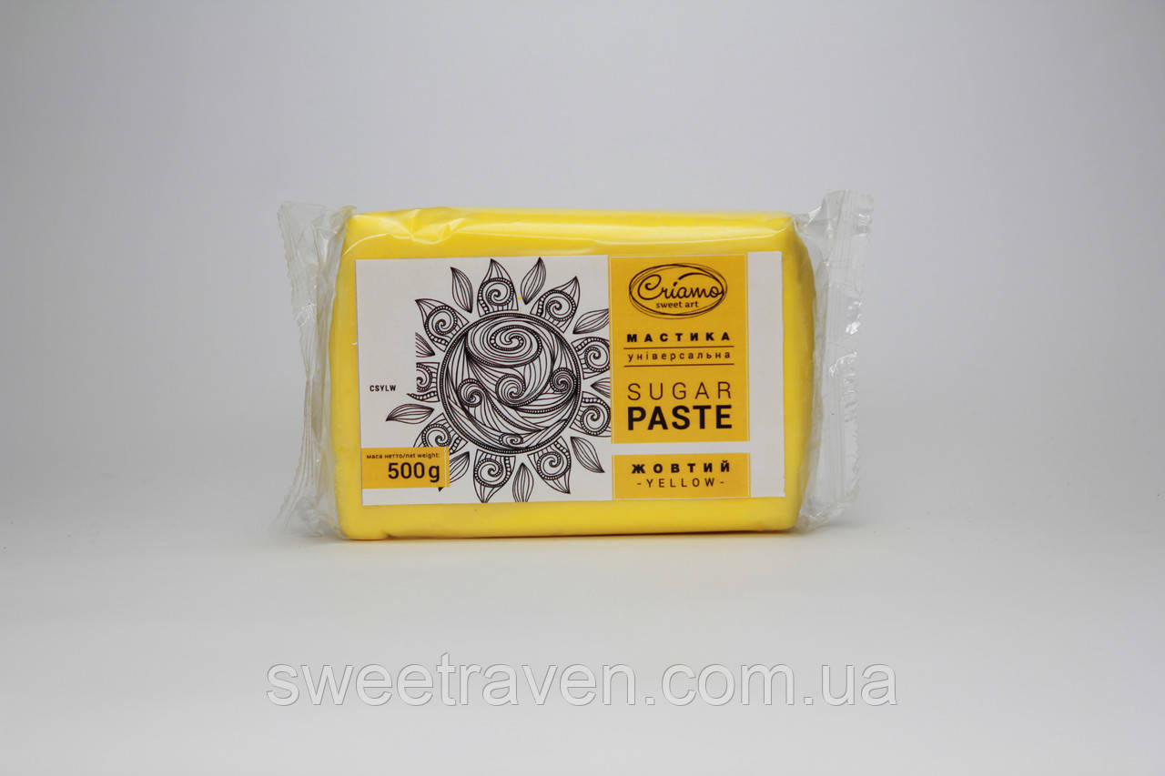 Мастика для обтяжки Criamo Жовта SugarPaste Yellow 0,5 кг