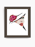 Схема на тканини під вишивку бісером Art Solo VKA3016. Дівчина в капелюсі