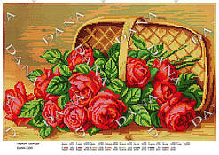 Схема на тканині для вишивання бісером DANA "Червоні троянди" 3350