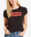 Жіноча футболка "Levis" левіс чорна з червоним, фото 2
