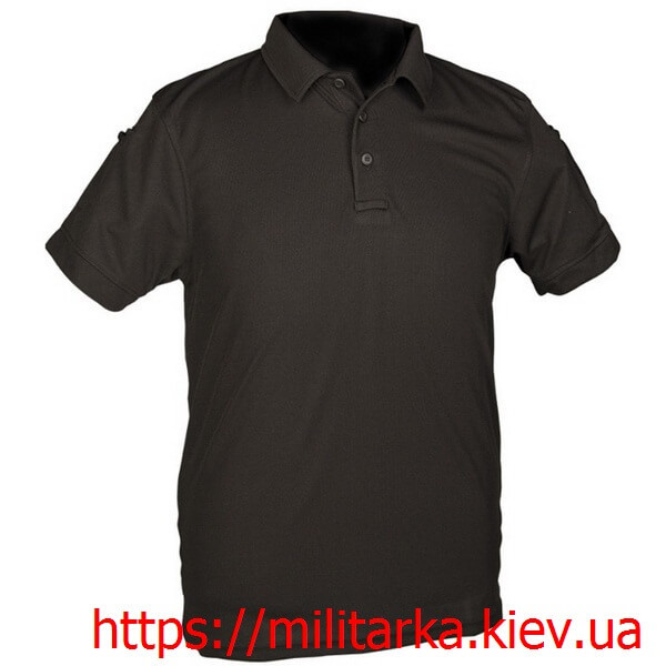 Футболка поло Mil-Tec Tactical Quickdry Poloshirt чорна