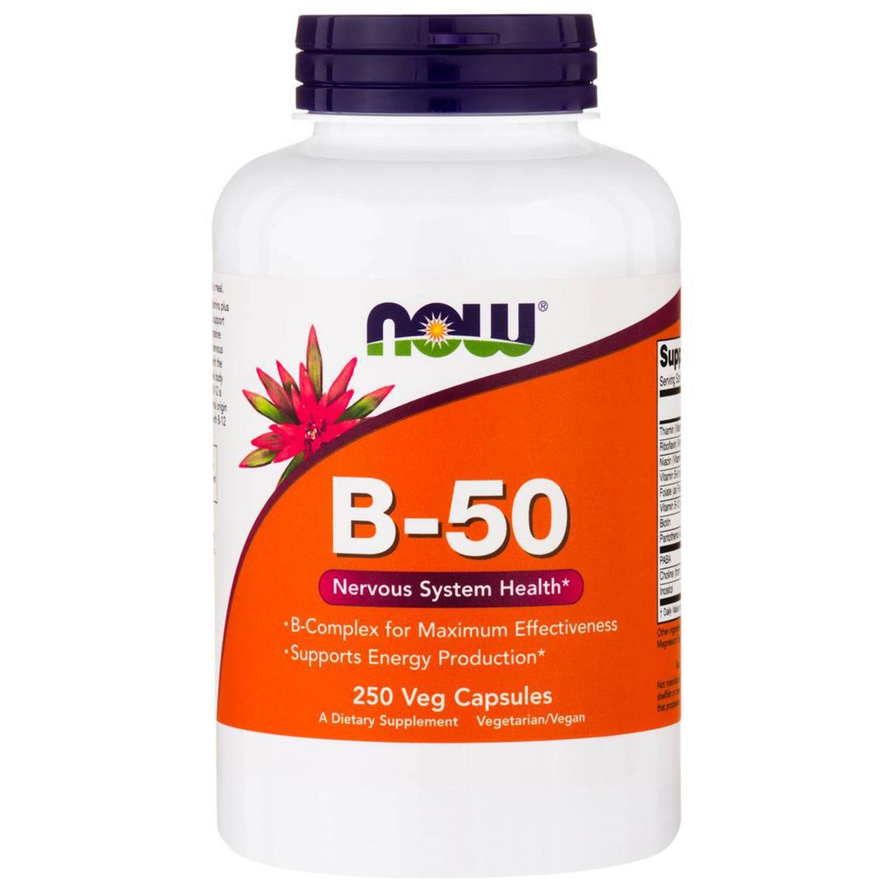 Комплекс B-50, Now Foods, 250 вегетаріанських капсул
