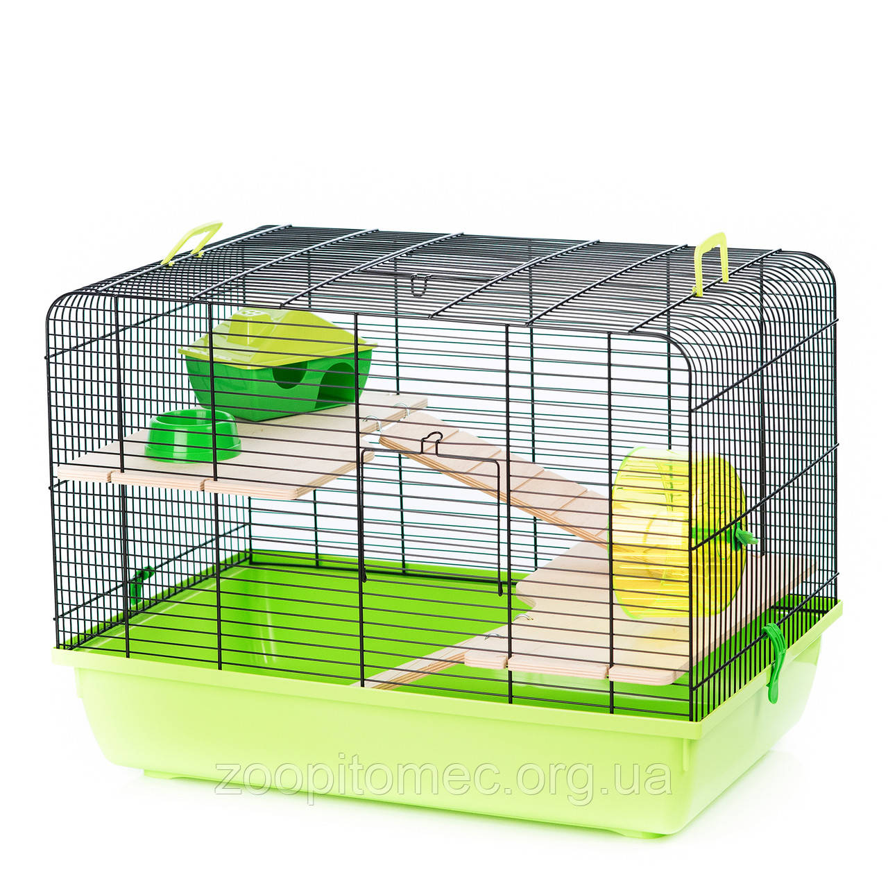 Клітка для дрібних гризунів REX 2 INTER ZOO ( Інтер Зоо) + дерев'яні полиці, 58*38*43 см