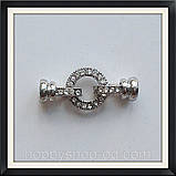 Замок зі стразами Кільце сталь, фото 3