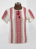 Вишиванка жіноча Маруся світло-червона з коротким рукавом