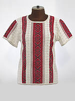Вишиванка жіноча Маруся темно-червона з коротким рукавом